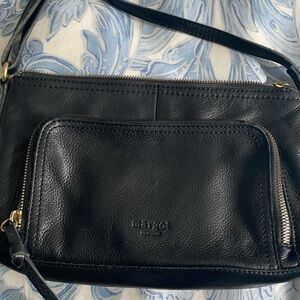 Black Leather Crossbody Bag